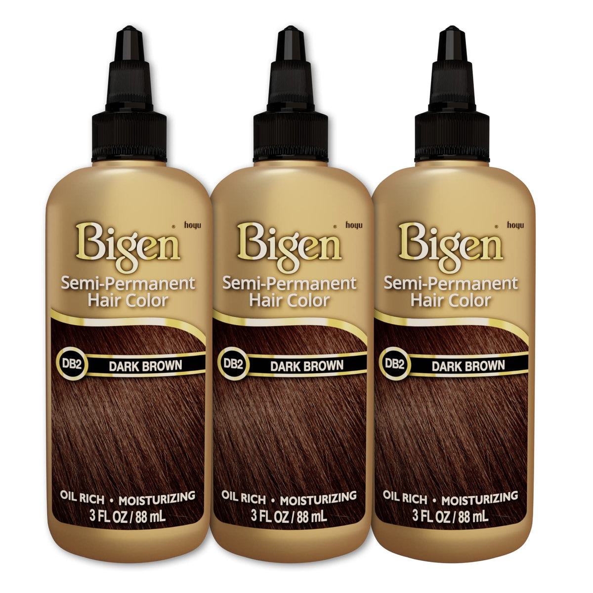 White Smoke DB2 Dark Brown Bigen Semi Permanent Hair Color (3 Pack)