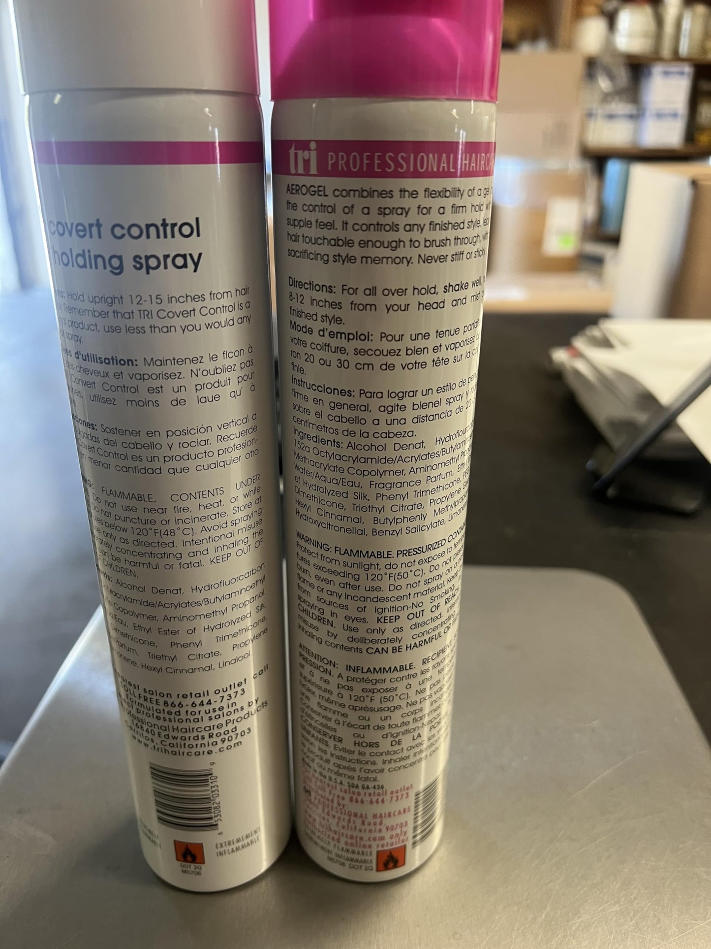 Dark Olive Green TRIDESIGN Aerogel & Covert Control Holding Hair Spray - Hairspray for Women & Men, Texture Spray for Hair of All Types, Provides Hidden Control Hair Products, 10.5 Oz. Each Bottle