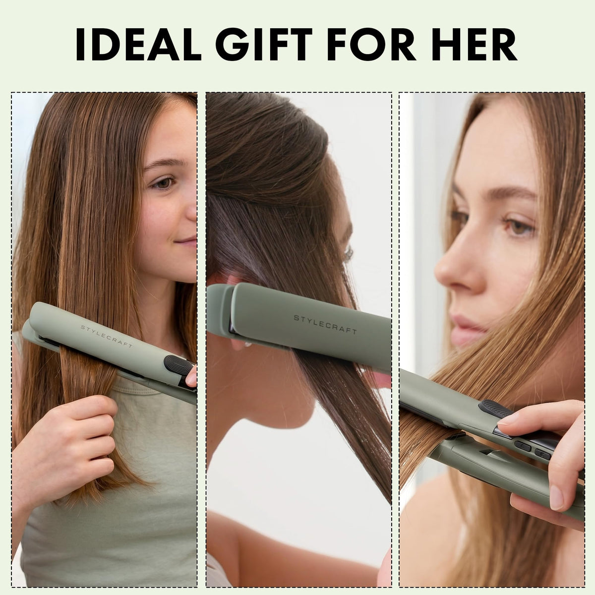 Lavender StyleCraft Sage 1-Inch Vibrating Titanium Flat Iron Hair Straightener