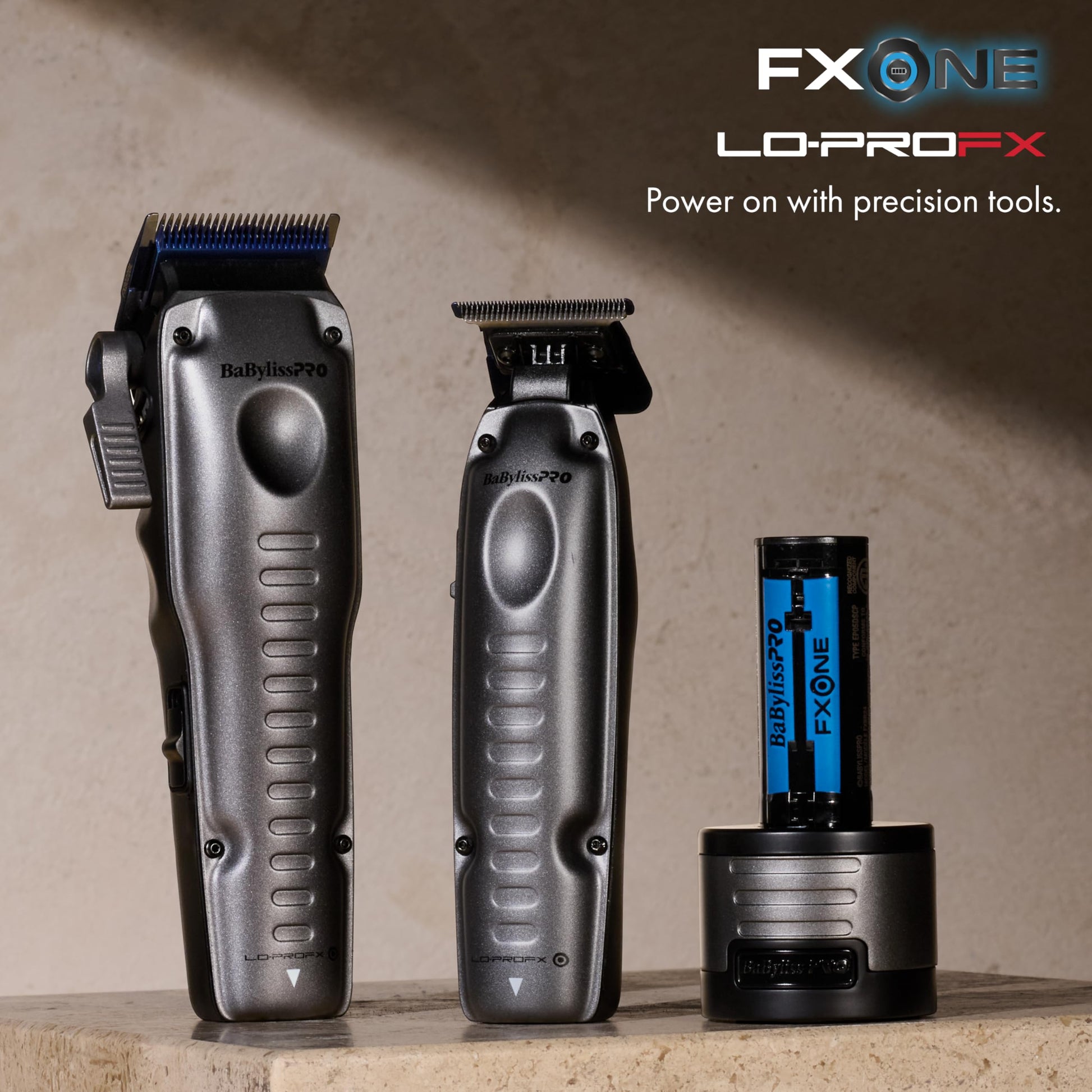 Rosy Brown BaBylissPRO FXONE LO-PROFX Professional Hair Trimmer for Men with Interchangeable Battery, Cordless Hair Trimmer with 3-Hour Cordless Runtime