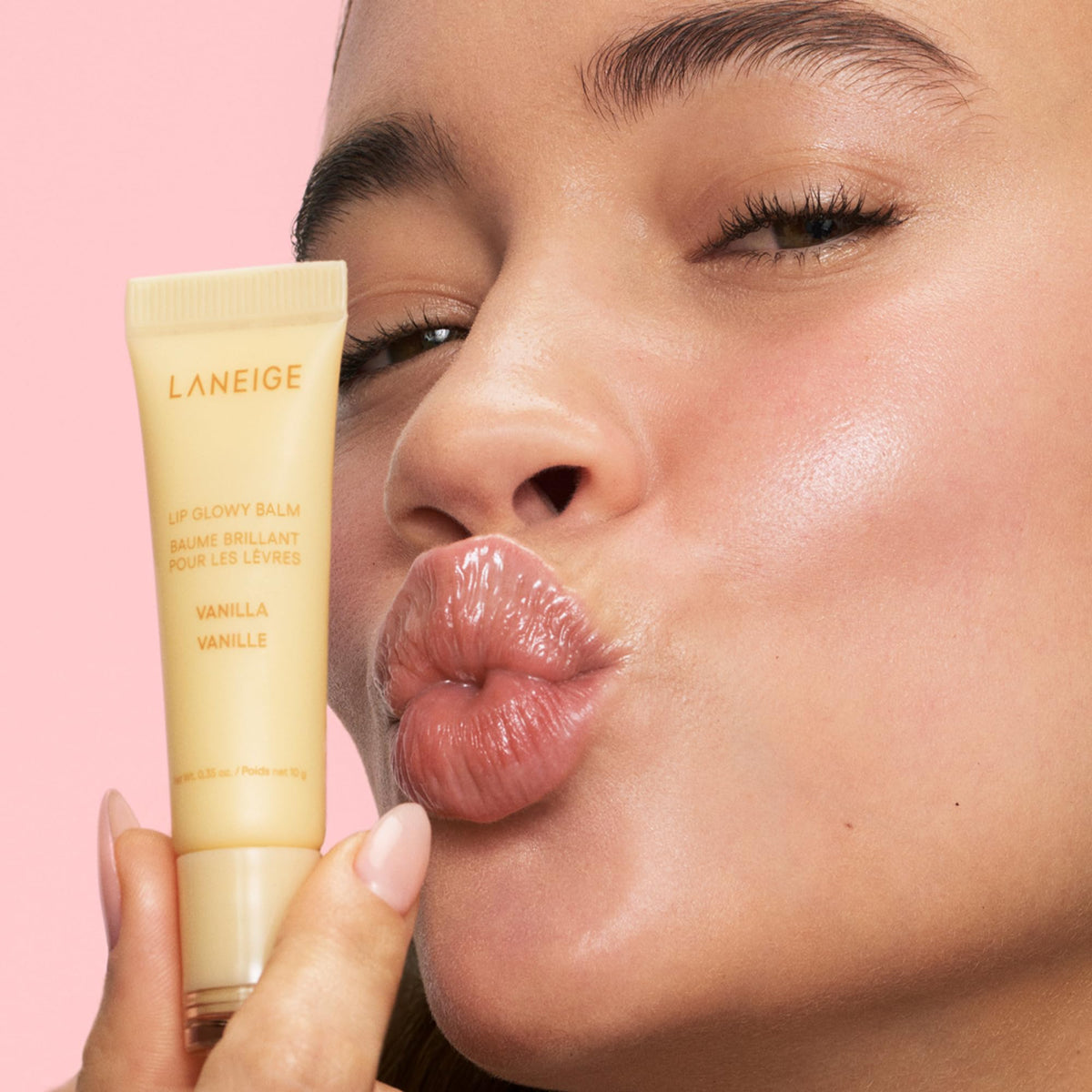 Pink LANEIGE Lip Glowy Balm: Sheer Tinted Lip Treatment Balm Tube