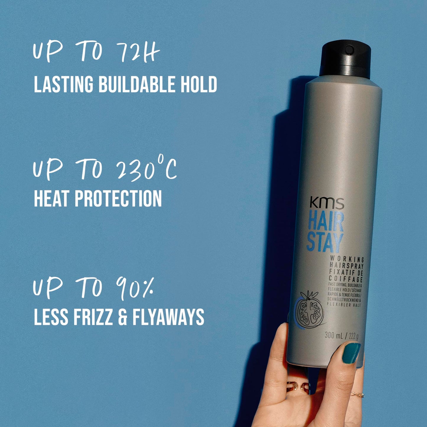 Steel Blue HairStay Working Hairspray, Lasting Buildable Hold, 75ml
