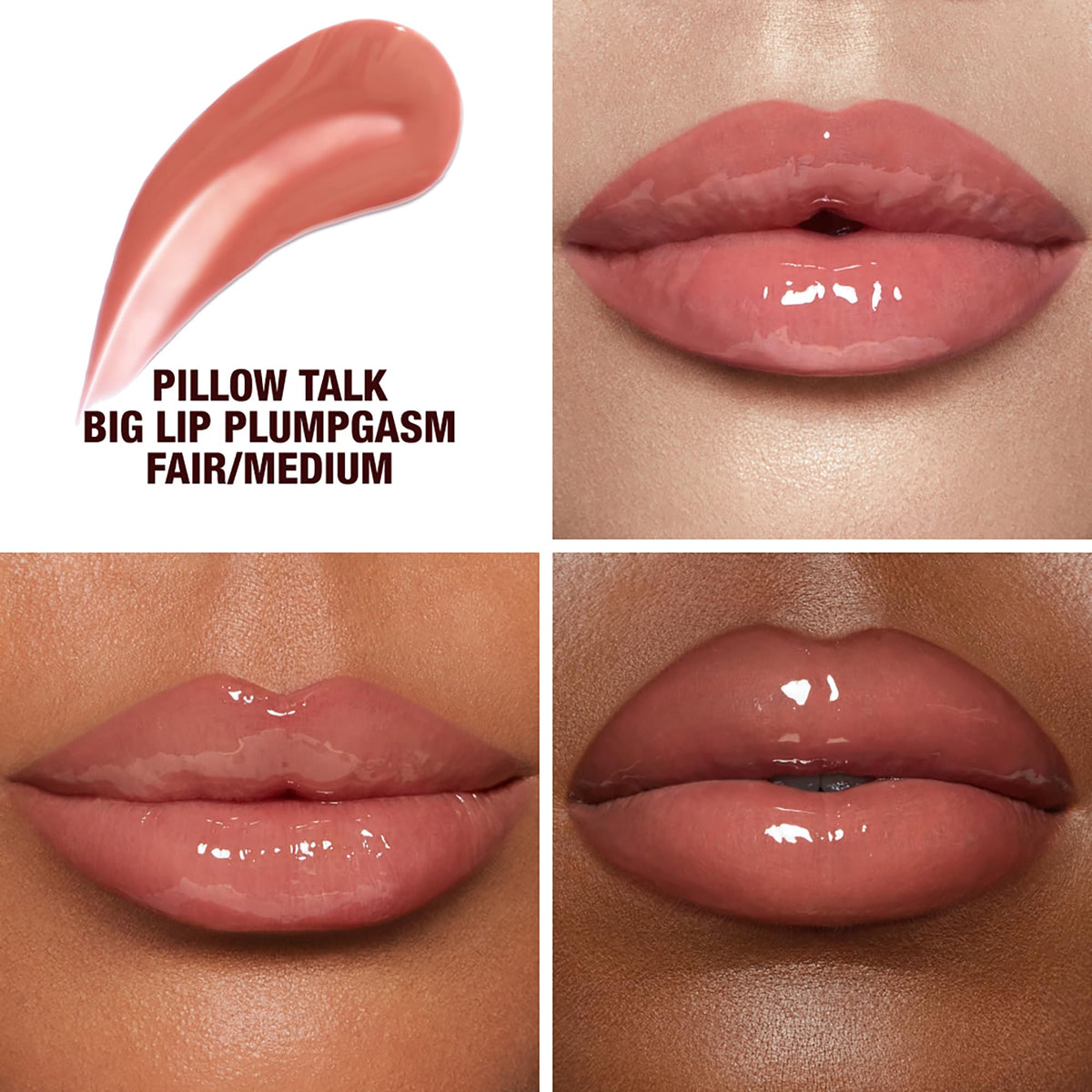 White Smoke Charlotte Tilbury Big Lip Plumpgasm Lip Gloss - Gift Set Essential - Hydrating Plumper with Hyaluronic Acid & Heat + Ice Technology - Perfect for Pairing with Makeup Favorites