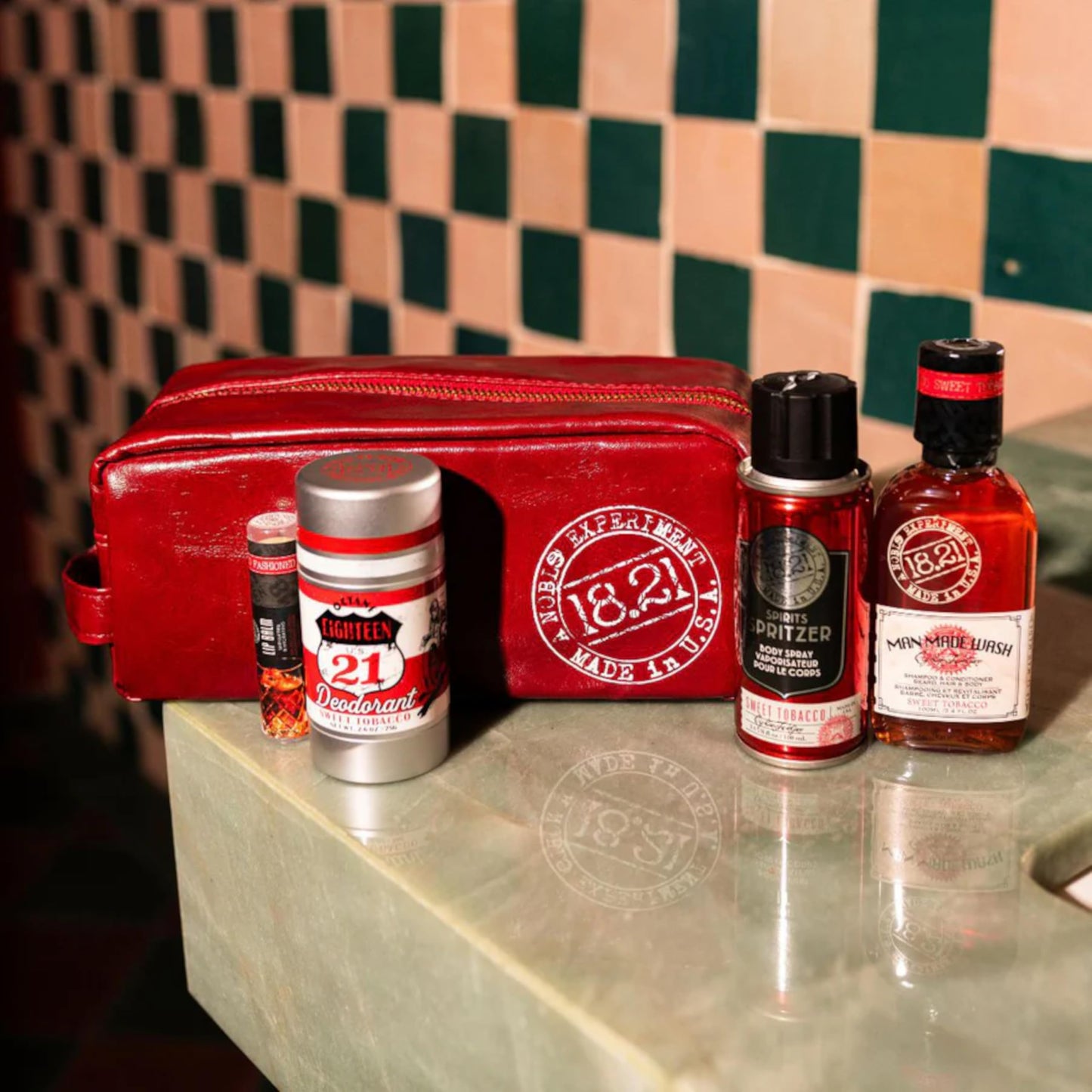 Rosy Brown 18.21 Man Made Man Dopp Kit Sweet Tobacco