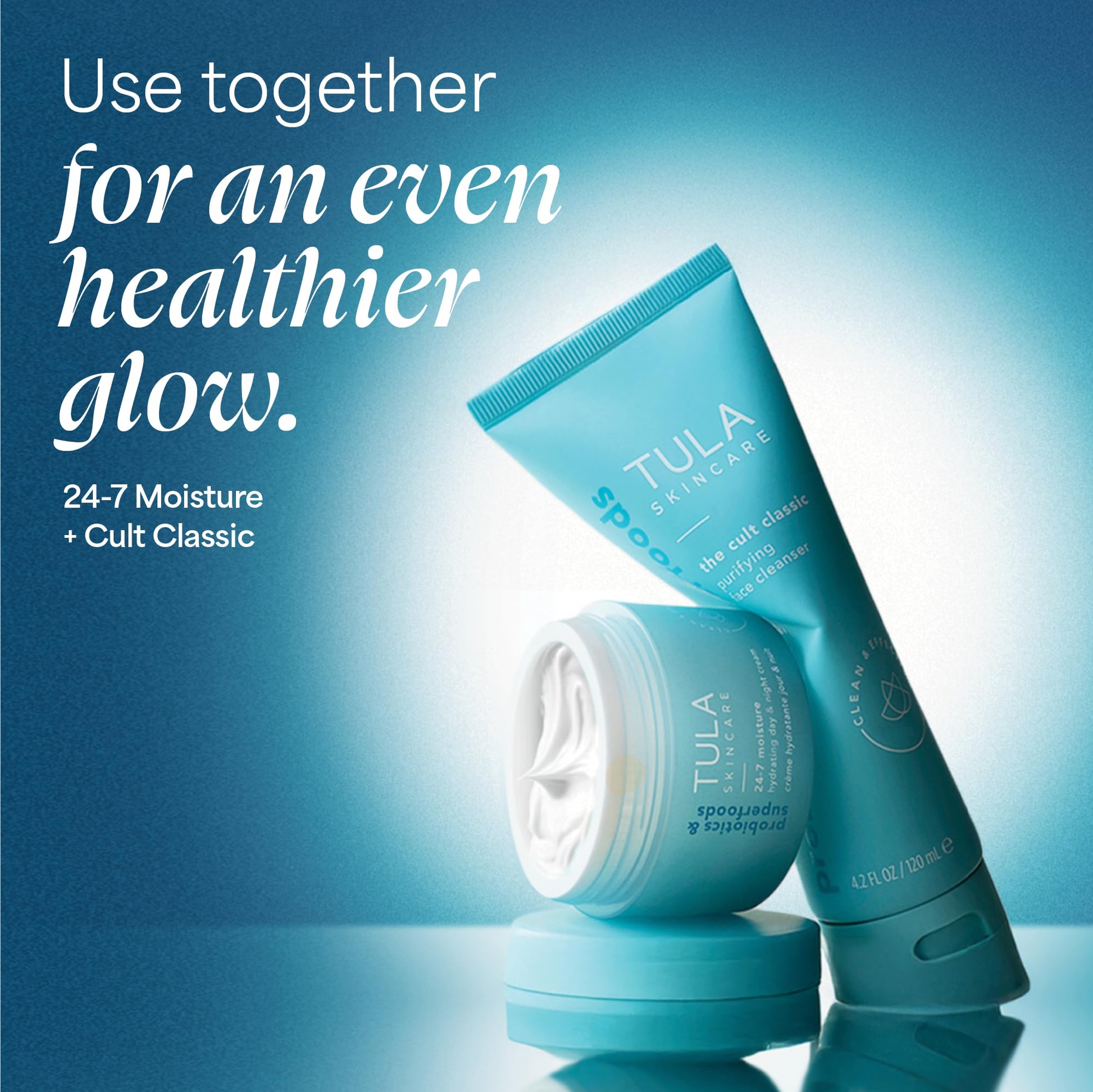 White Smoke TULA Skin Care 24-7 Hydrating Day & Night Cream - Anti-Aging Moisturizer for Face, Contains Watermelon & Blueberry Extract, 1.5 oz.