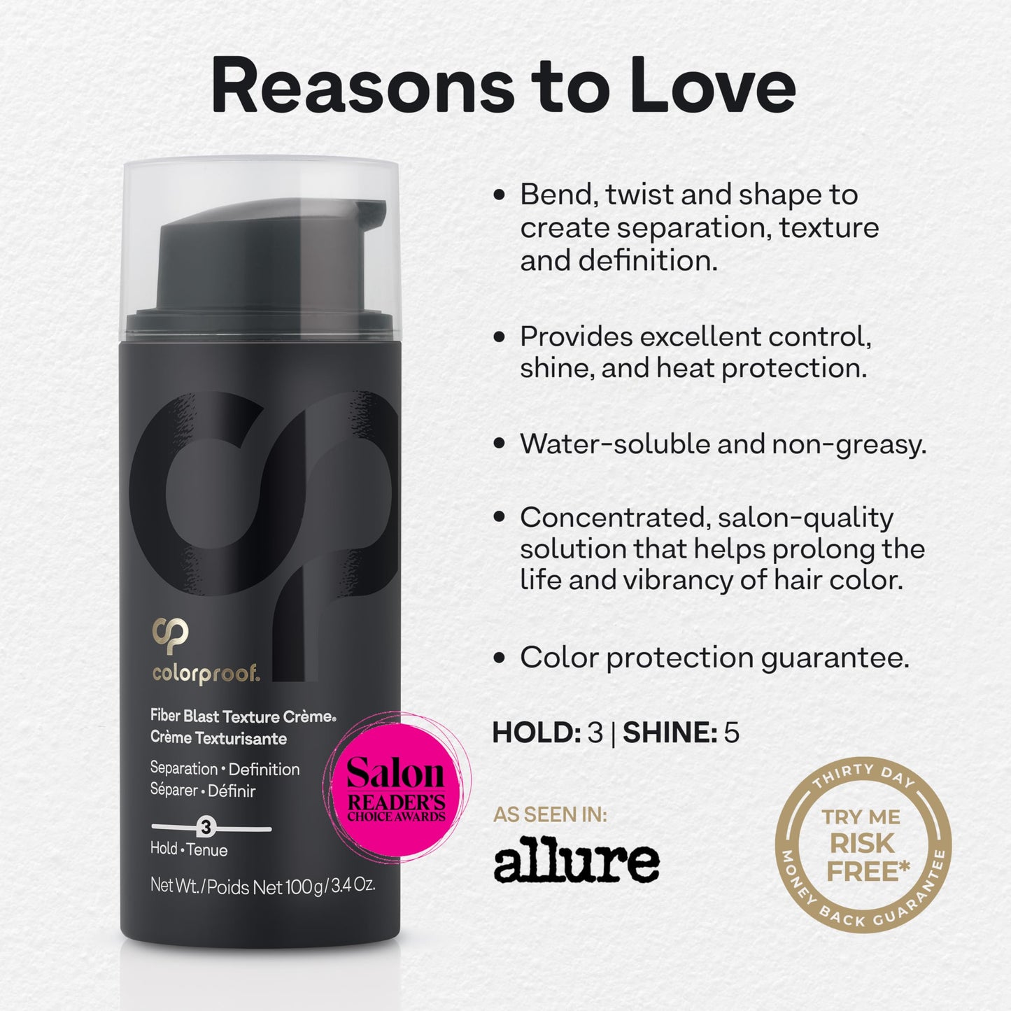 Lavender Colorproof Fiber Blast Texture Crème 3.4 Fl. Oz. Hydrating, Non-Greasy Hair Texture Cream with Lychee & Melon Scent, Travel Size Styling Cream