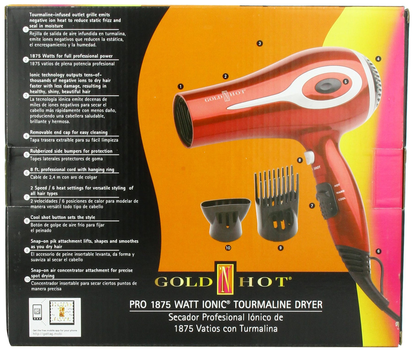 Dark Slate Gray Gold 'N Hot 1875-Watt Professional Ionic Tourmaline Dryer