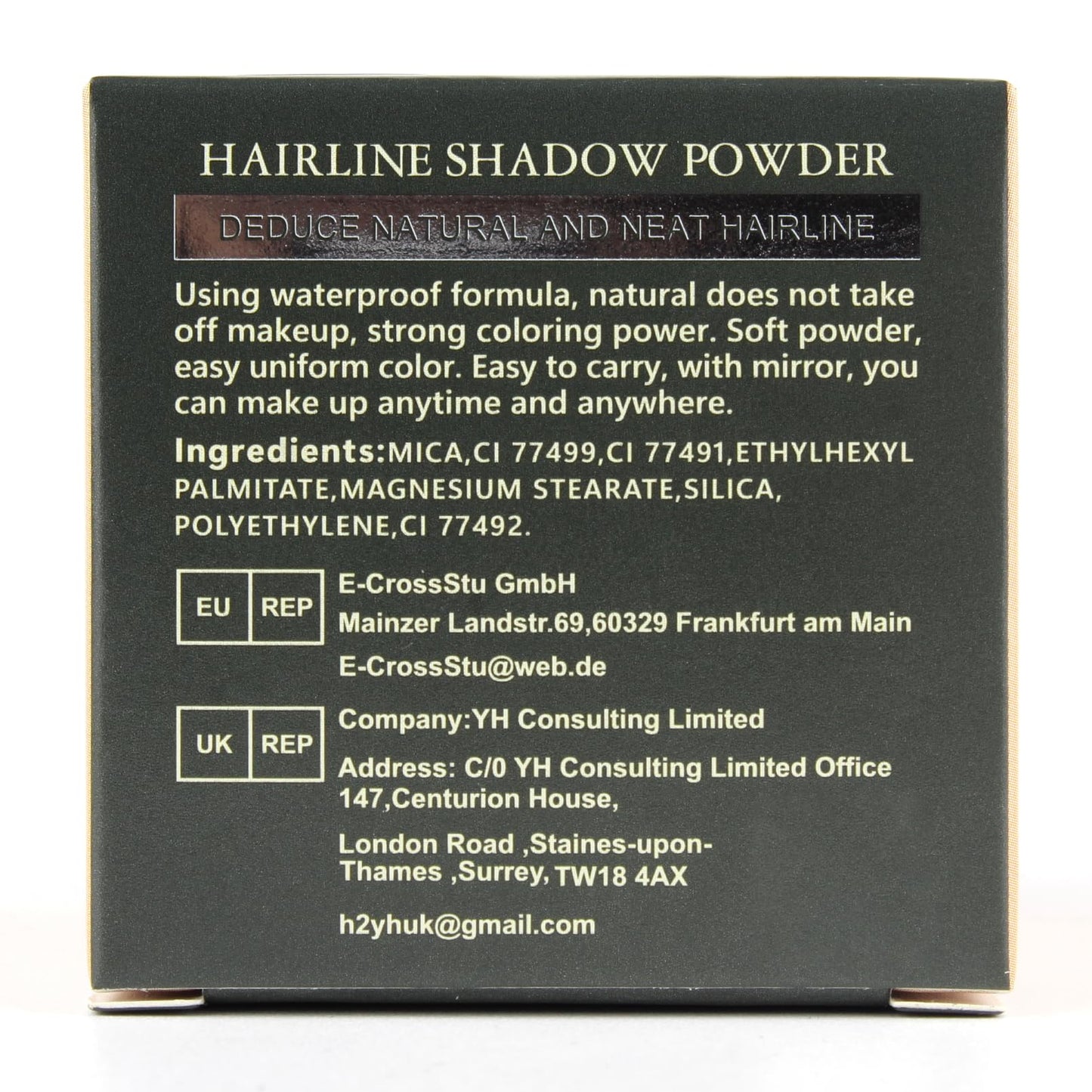 Dark Slate Gray SOVONCARE Instantly Hairline Powder, Hairline Shadow Gray Hair Coverage Touch Up Hair Powder for Thinning Hair for Women Hair Root Touch Up Powder Hair Root Cover Up Conceals Hair Loss Dark Brown