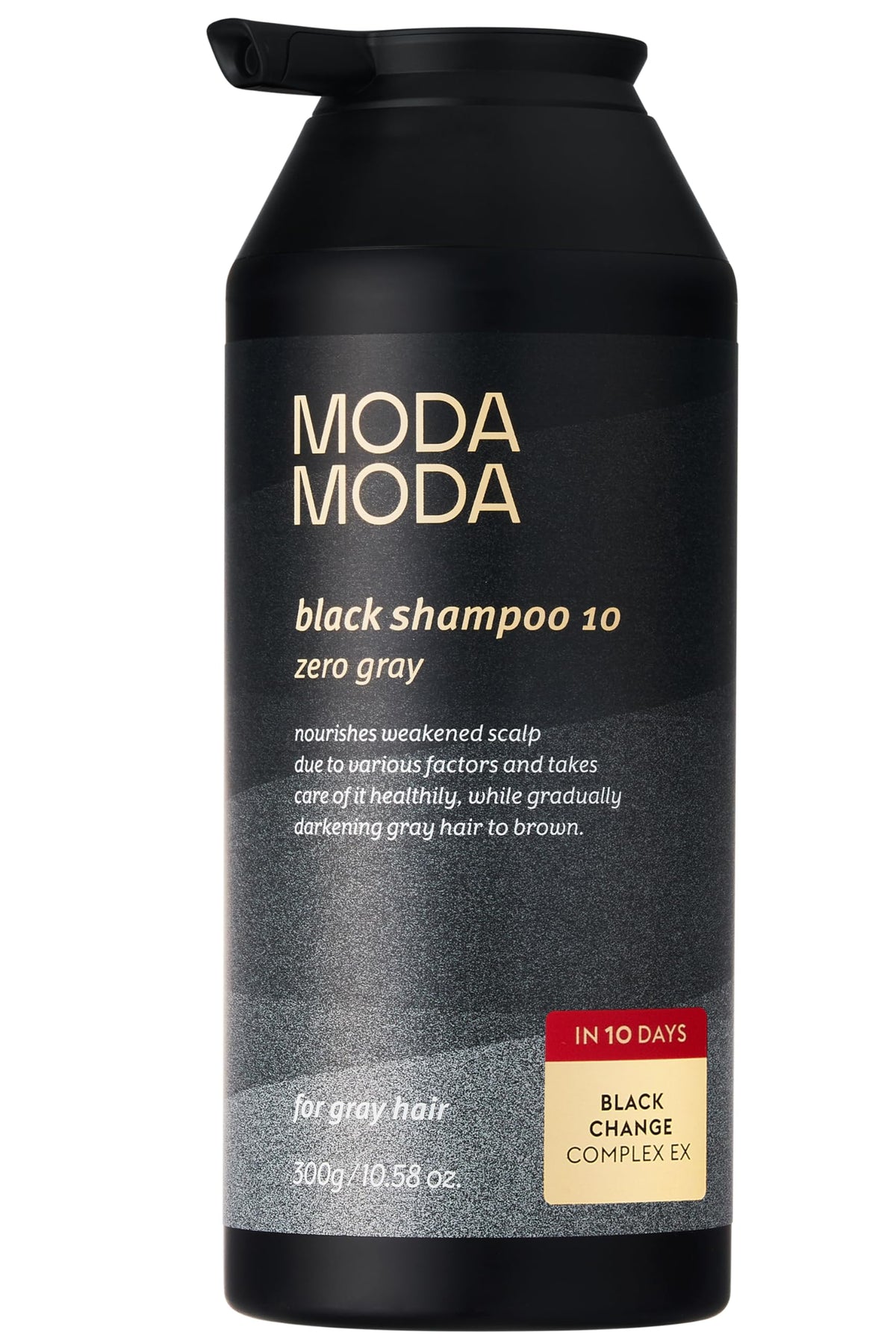 Black MODA MODA Zero Gray Black Hair Shampoo (10.58 Oz) | Natural Darkening Color for Hair & Scalp | Age-Defying, Volumizing Formula that Reduces Hair Breakage