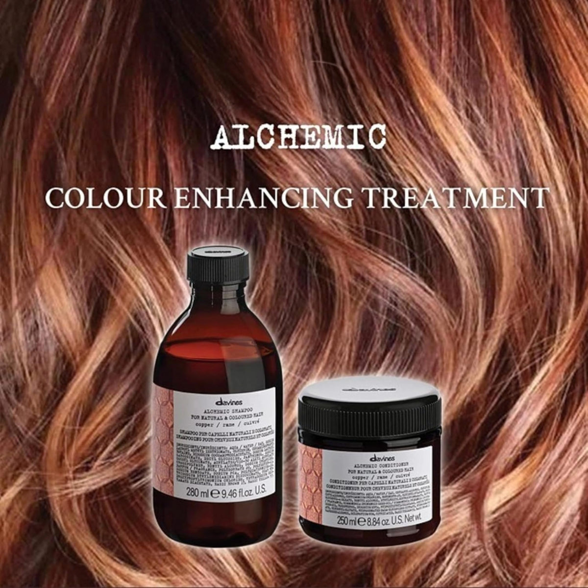 Saddle Brown Davines Alchemic Shampoo, Safe Cleansing for Color Treated Hair, 6 Vibrant Shades To Illuminiate And Intensify, 9.47 Fl. Oz.