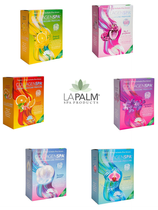 White Smoke La Palm Collagen Spa Luxury Manicure and Pedicure with Collagen Bubble Crystals - Mix of 6 Scents