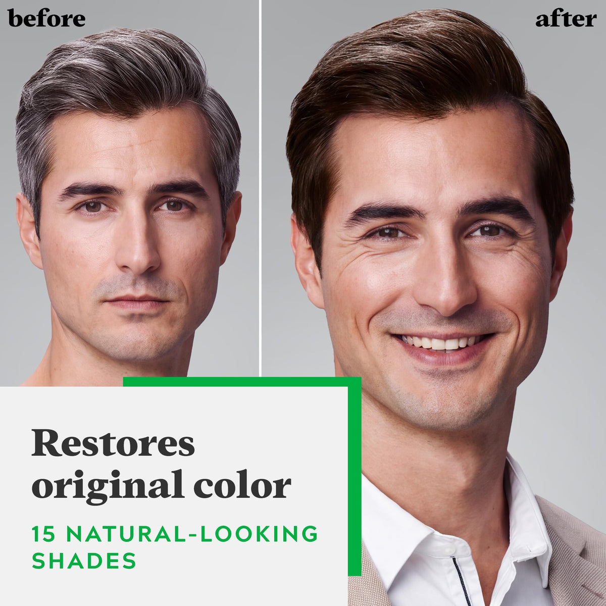Gray JUST FOR MEN Shampoo-In Color, Hair Color, Darkest Brown H-50 (3 Pack)