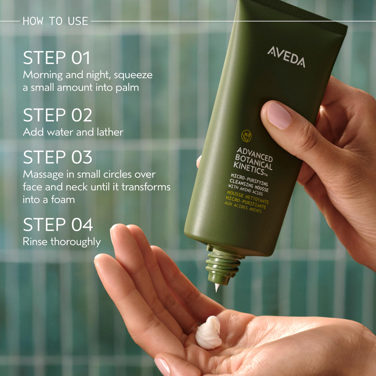 Slate Gray Aveda Advanced Botanical Kinetics Micro-Purifying Cleansing Mousse | Removes makeup, excess oil, and impurities | Vegan | Full Size | 5 Fl Oz