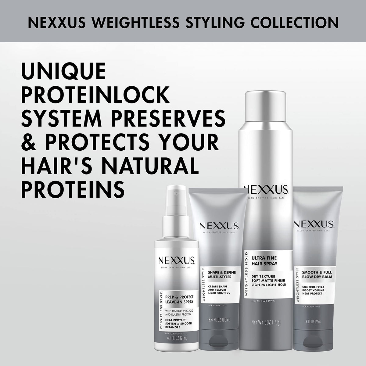 Light Gray Nexxus Shape and Define Multi-Styler For a Light Hold Weightless Styling Cream Shape, Define and Texture Hair Styling Cream 3.4 oz