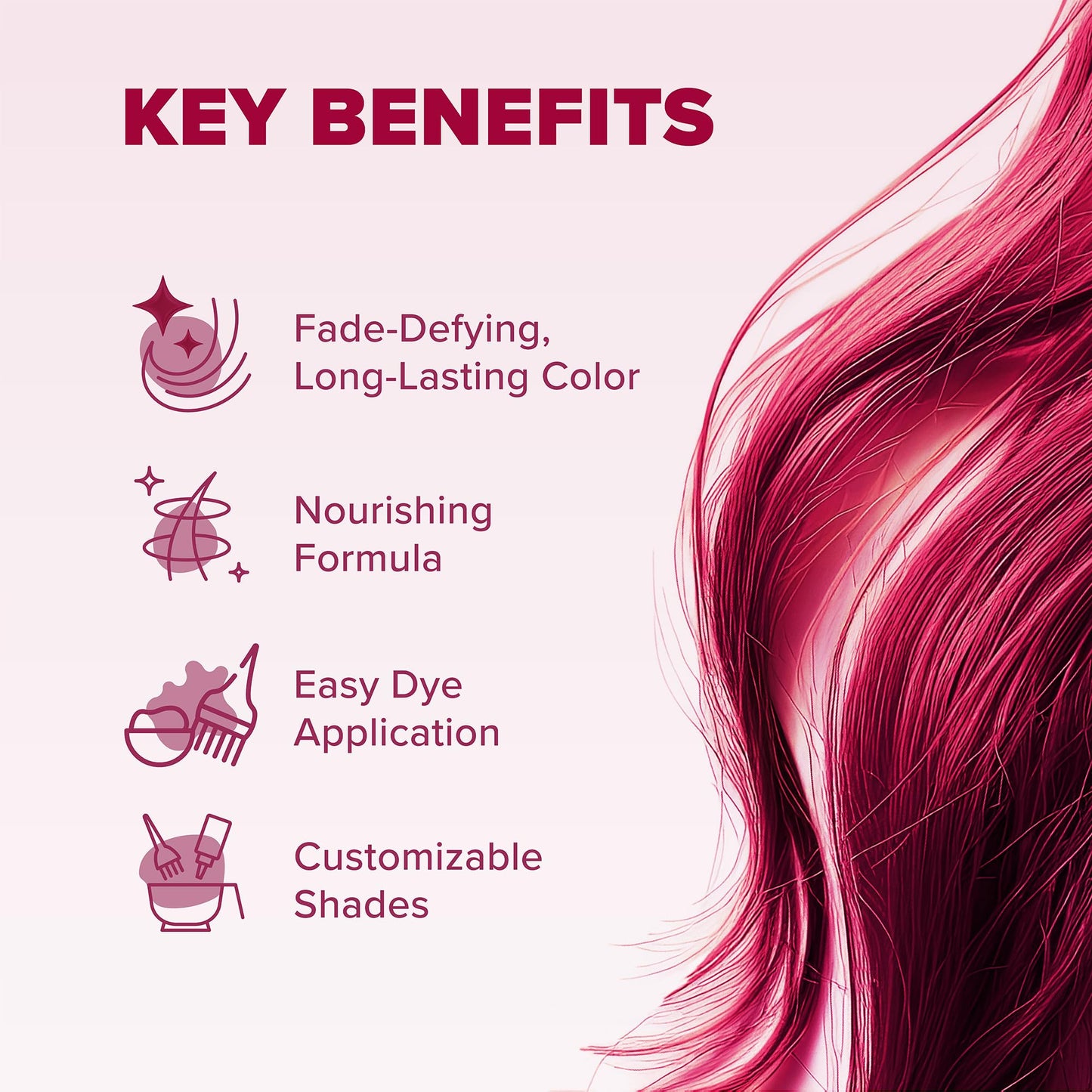 Misty Rose Splat Vegan and Cruelty-Free Semi-Permanent Hair Color Dye (6 Fl Oz, MIDNIGHT RUBY)