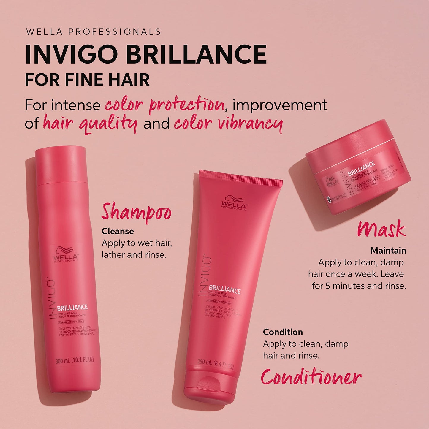 Tan WELLA Color Charm Wella Professionals Invigo Brilliance Color Protection Shampoo & Conditioner, For Fine Hair + Hair Toner, Neutralize Brass, T14 Silver Lady
