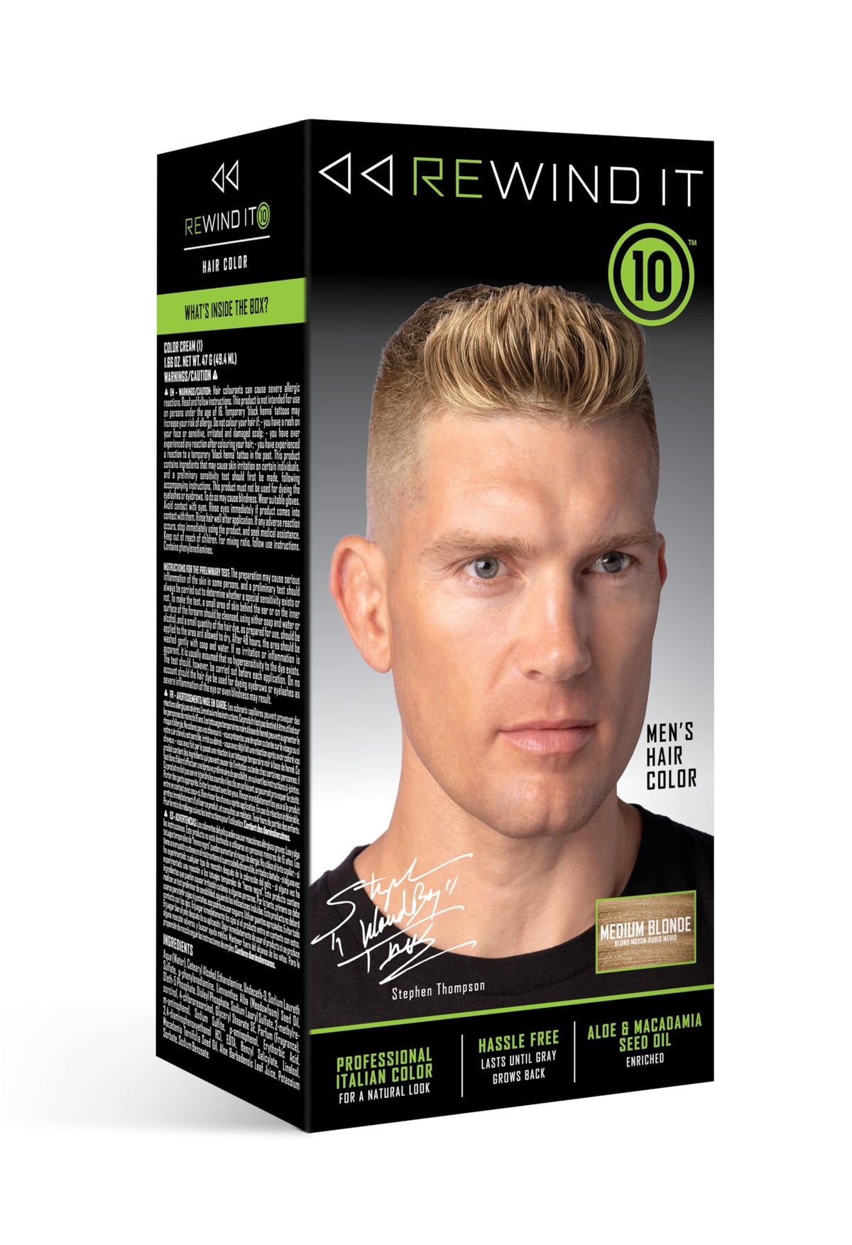Black REWIND IT 10 Medium Blonde Men's Hair Color