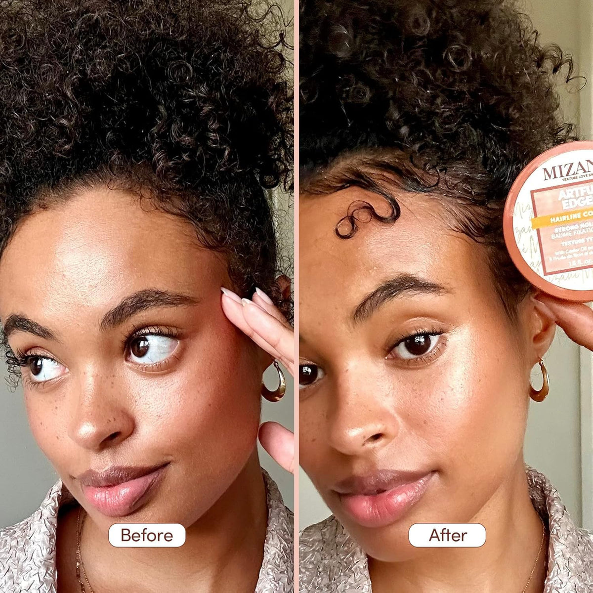 Black Mizani Artful Edges Control Hair Gel - Flake-Free With No Buildup