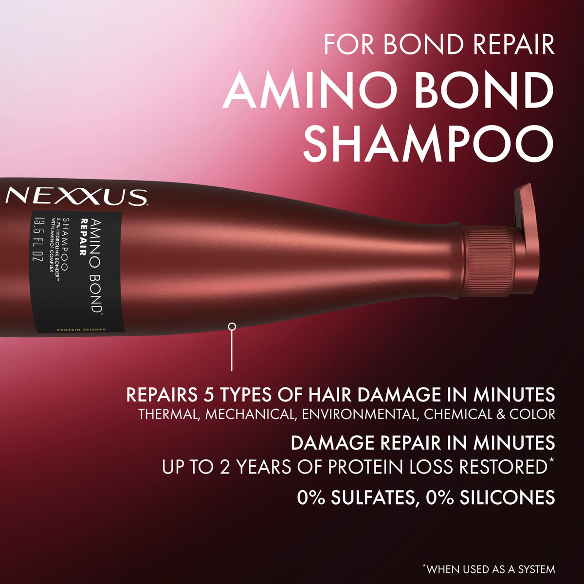 Black NEXXUS Shampoo Amino Bond for All Types of Damaged Hair with Amino Acids & Keratin Protein variation