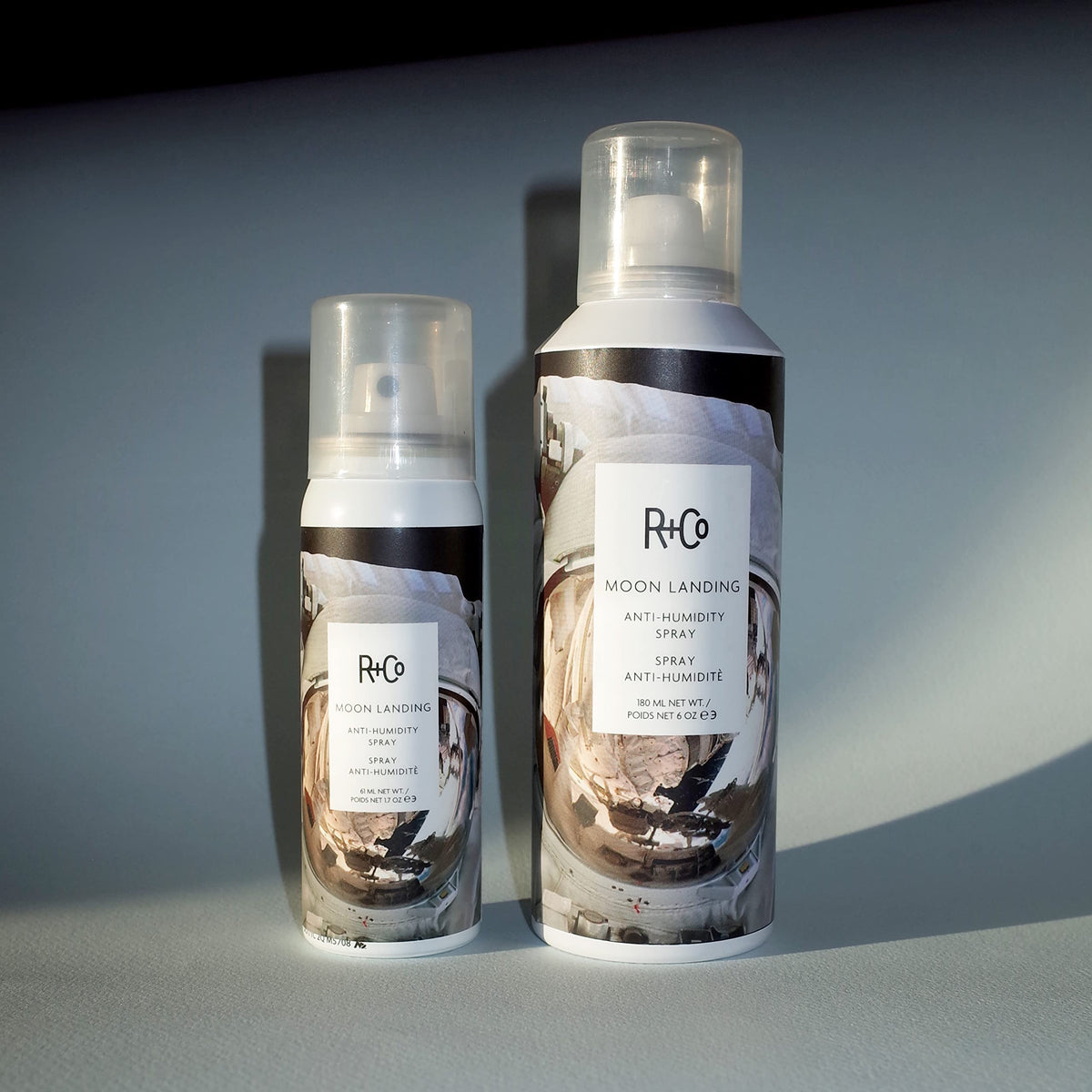 Dim Gray R+Co Moon Landing Anti-Humidity Spray Set, Controls Frizz, 5oz