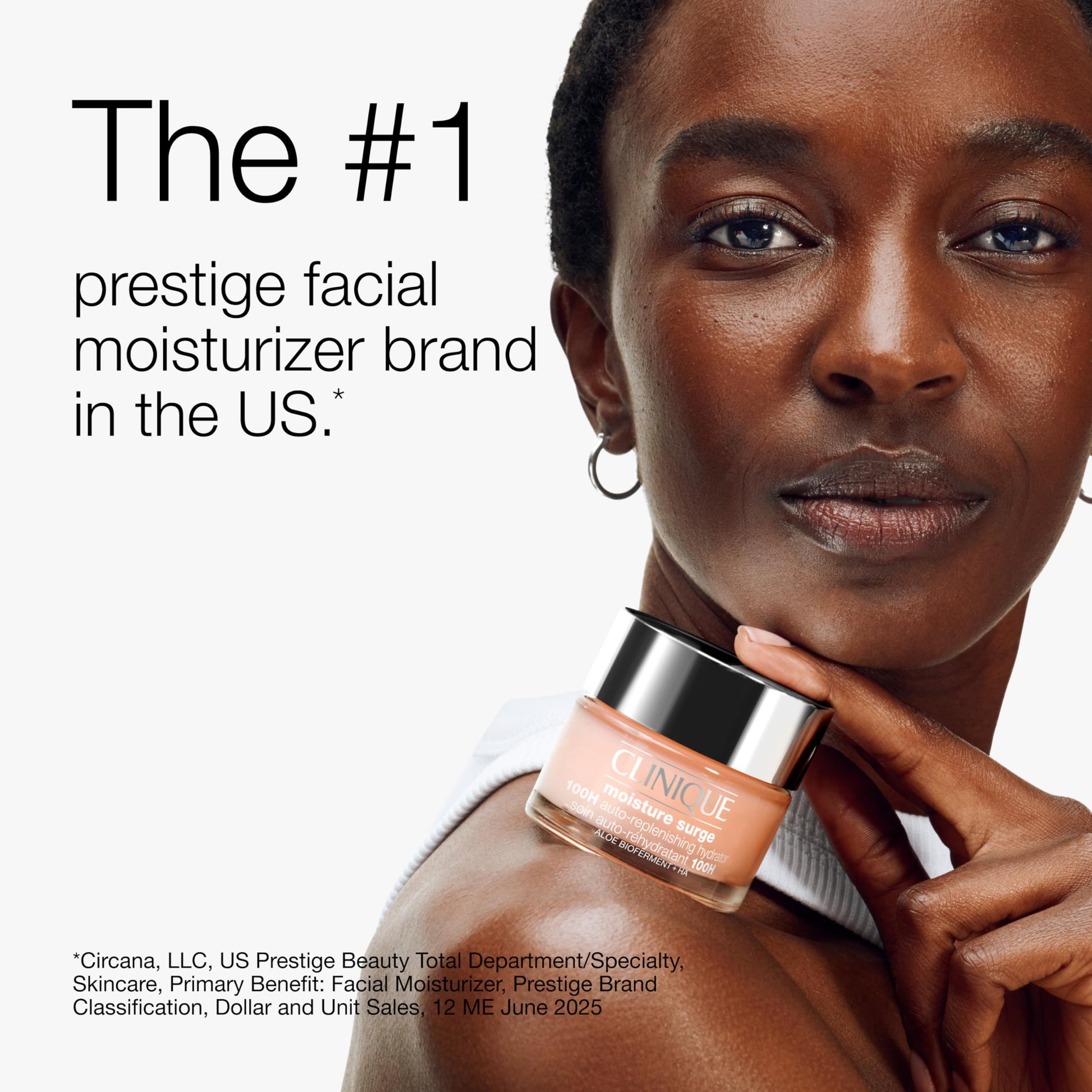 White Smoke Clinique Moisture Surge 100H Auto-Replenishing Hydrator Oil Free Face Moisturizer | With Hyaluronic Acid, Aloe Bioferment and Vitamins C + E | Hydrating + Moisturizing, Mini Travel Size, 0.5 Fl Oz