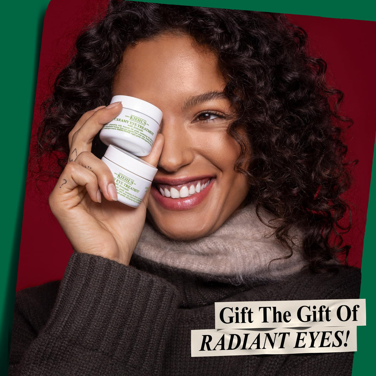 Black Kiehl's - Avocado Eye Treatment, for Dry Lines & Puffiness - 0.5 fl oz