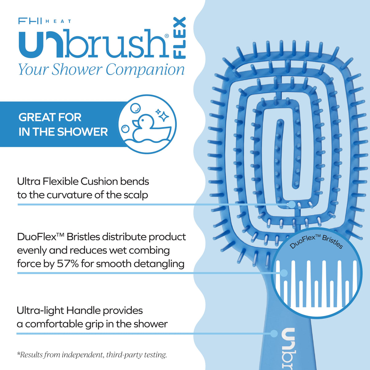 White Smoke FHI Heat UNbrush Flex Detangling Brush - Ultra Flexible Hairbrush