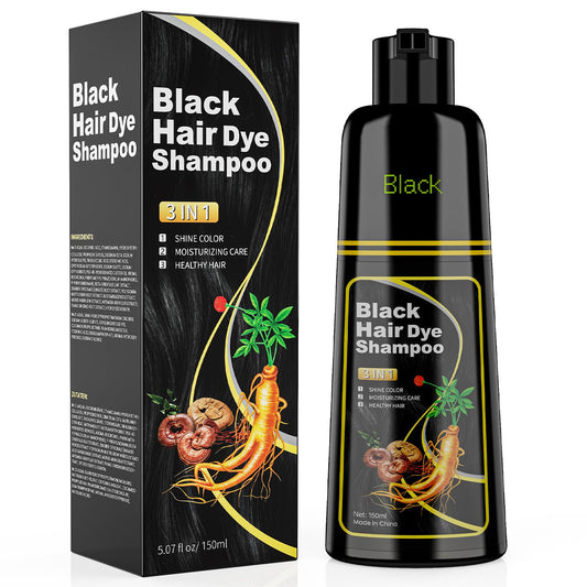 White Smoke JUANCHI Black Hair Dye Shampoo 3 in 1, 150ML Hair Dye Shampoo for Women Men
