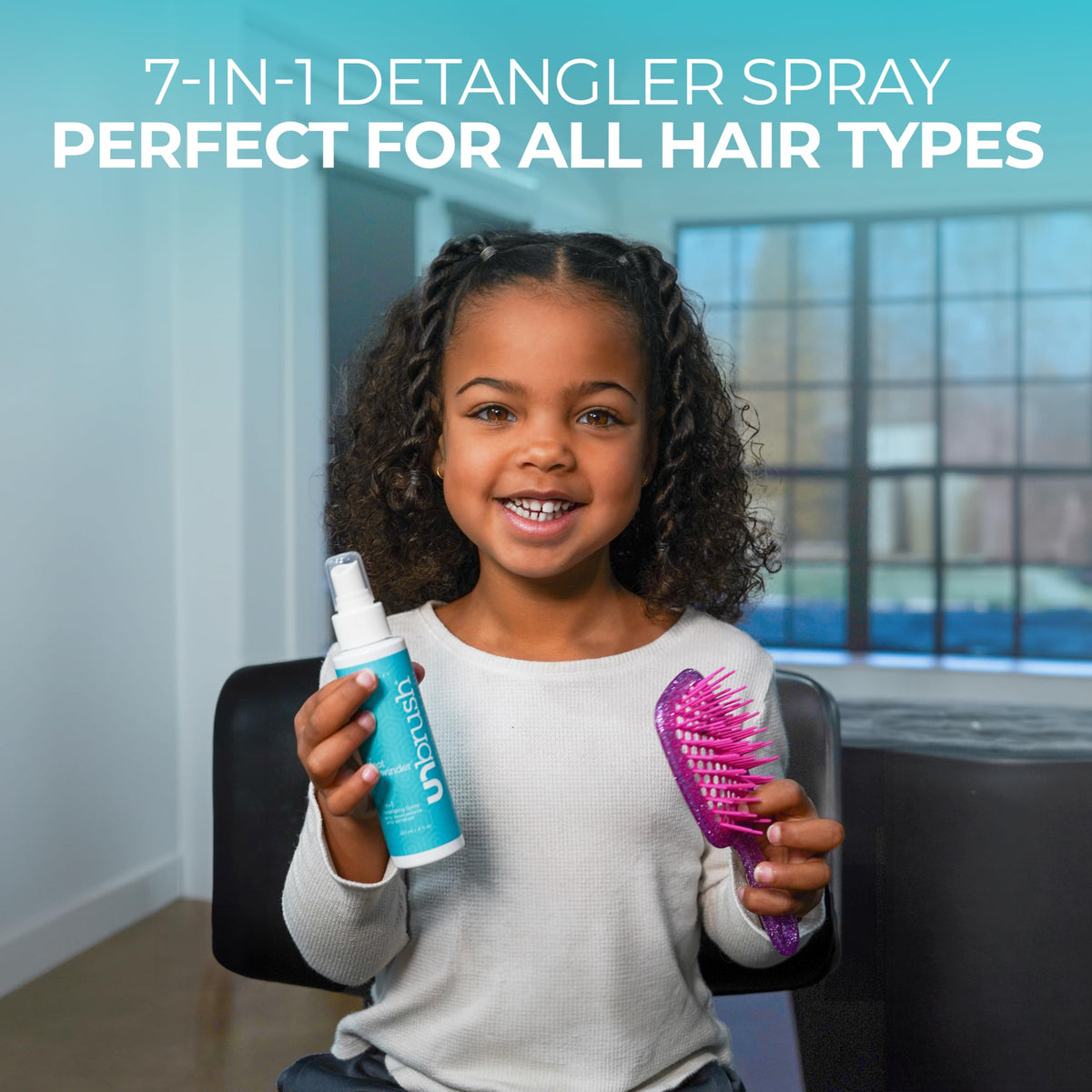 Dark Slate Gray FHI Heat The Knot UNwinder Detangler Spray - 7-in-1 Hair Care
