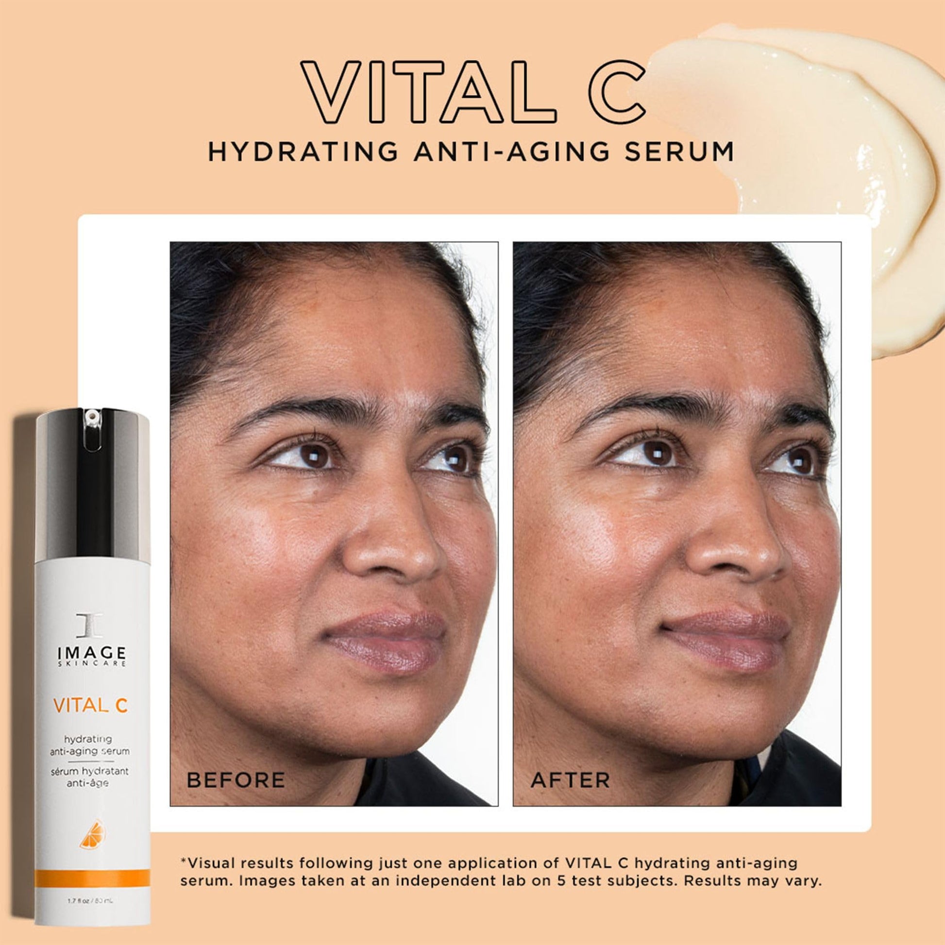 Navajo White IMAGE Skincare, VITAL C Hydrating Face Serum, with Vitamin C and Hyaluronic Acid, to Brighten, Tone and Smooth Appearance of Wrinkles, 1.7 fl oz