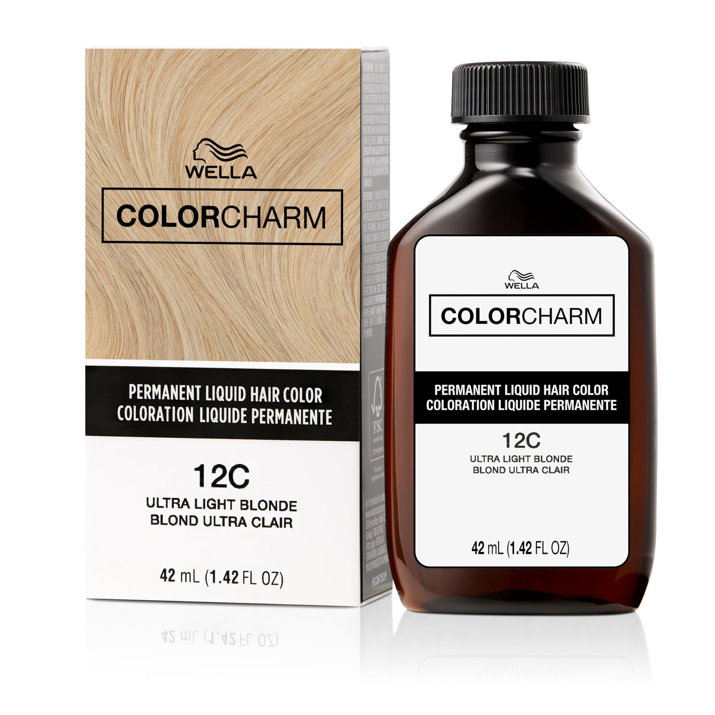 White Smoke COLORCHARM Permanent Liquid Hair Color | 12C Ultra Light Blonde | Up to 100% Gray Coverage | 1.42 Fl Oz