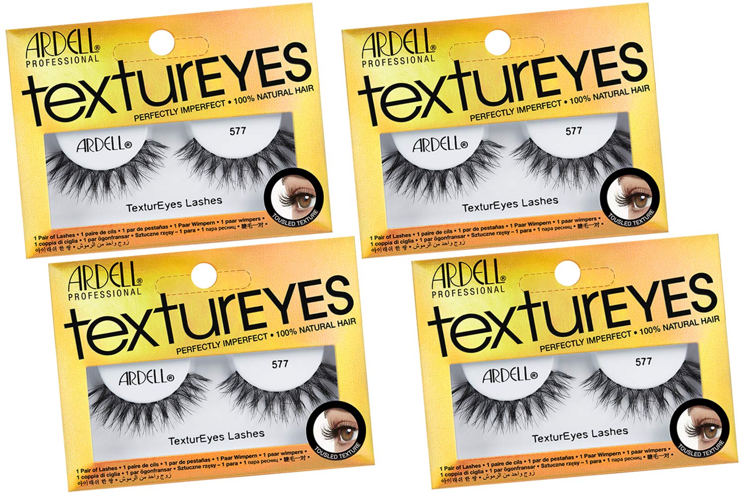 White Smoke Ardell TexturEyes False Strip Lashes #577, 4 Pack