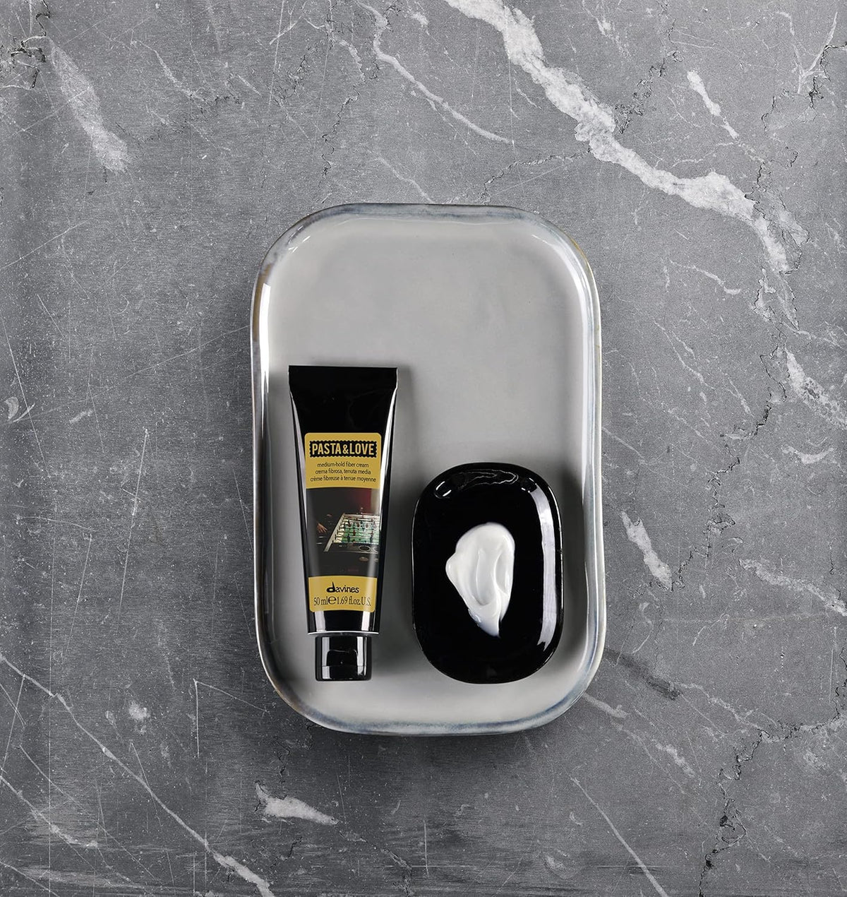 Light Slate Gray Davines Pasta & Love Medium Hold Fiber Cream, Fibrous Texturizing Effect