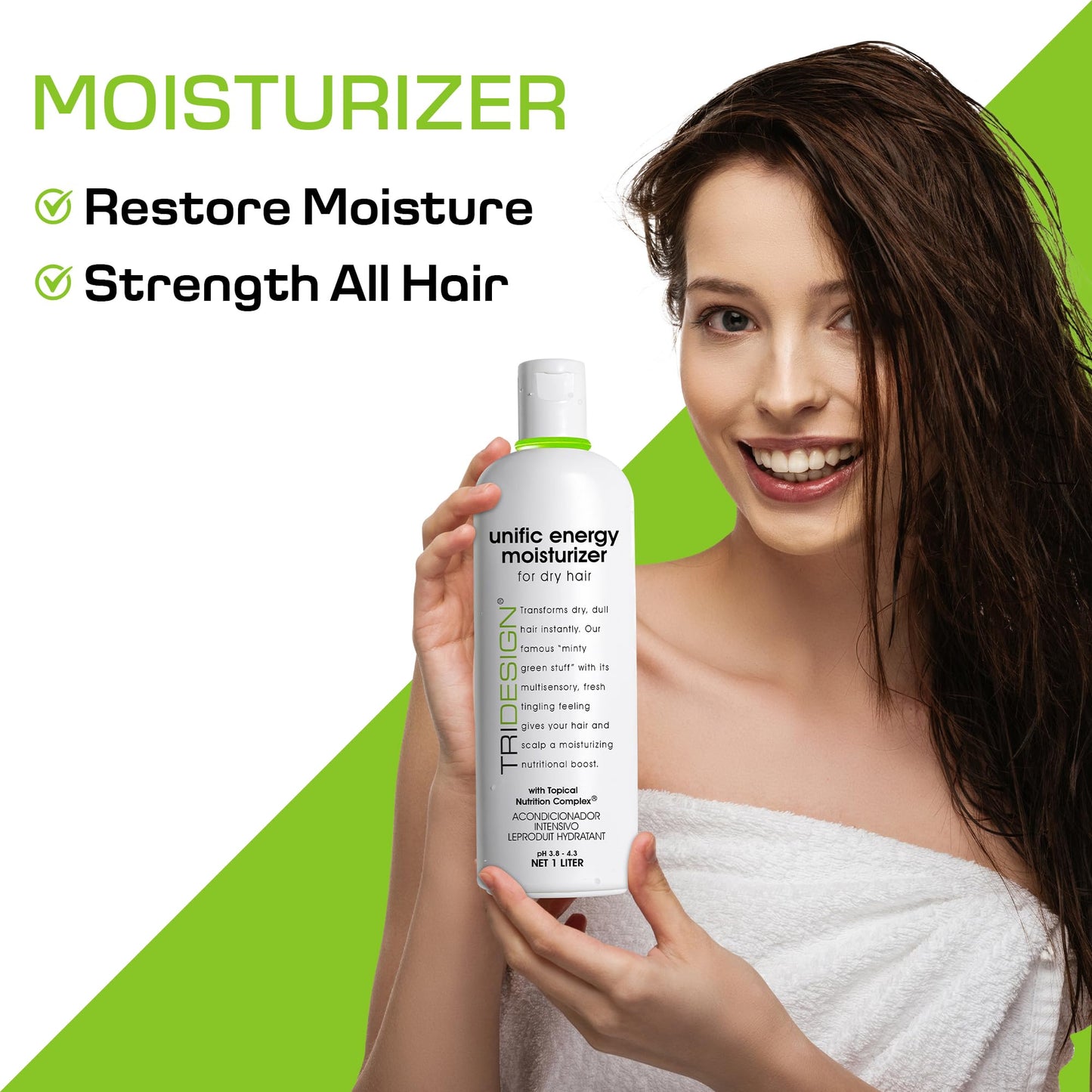White Smoke TRIDESIGN Unific Energy Moisturizer - Deep Hair Conditioner for Dry Damaged Hair - Moisturizing for Curly, Frizzy, Thick Hair - Hydrating Conditioner for Men and Women, 32 oz