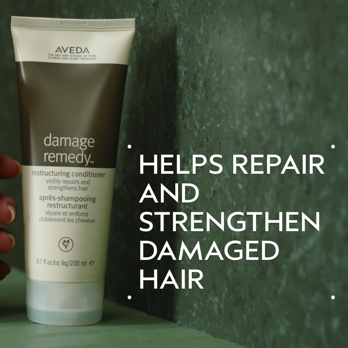 Dark Slate Gray AVEDA Damage Remedy Restructuring Conditioner for Damaged Hair | Repairs and Strengthens Damaged Hair | Detangles and Softens | with Quinoa Protein | 96% Naturally Derived*, 6.7 Fl Oz