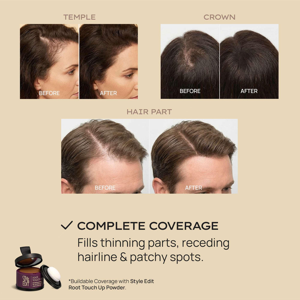 Wheat Style Edit Hair Building Fibers, Dark Brown, 0.88oz
