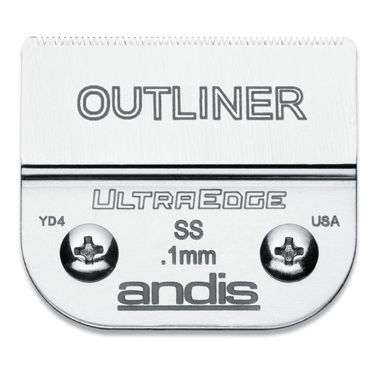White Smoke Andis 64160 UltraEdge Carbon-Infused Steel Detachable Outliner Blade, .1mm Cut Length