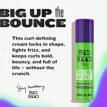 White Smoke TIGI Bed Head Curls Rock Amplifier Curl Cream for Definition and Enhancement of All Curly Hair Types, 3.38 fl oz