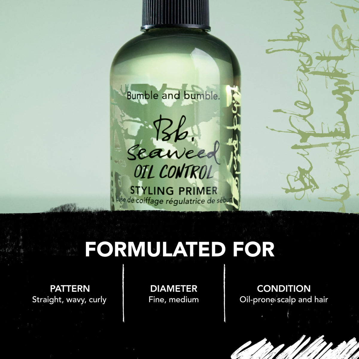 Black Bumble and bumble. Seaweed Primer | Provides 48 Hours Of Oil Control*, Detangles, Hydrates | For Oil-Prone Scalp + Hair | Royal Sugar Kelp, Zinc PCA, AHAs, Lactobacillus, 1.0 Fl Oz