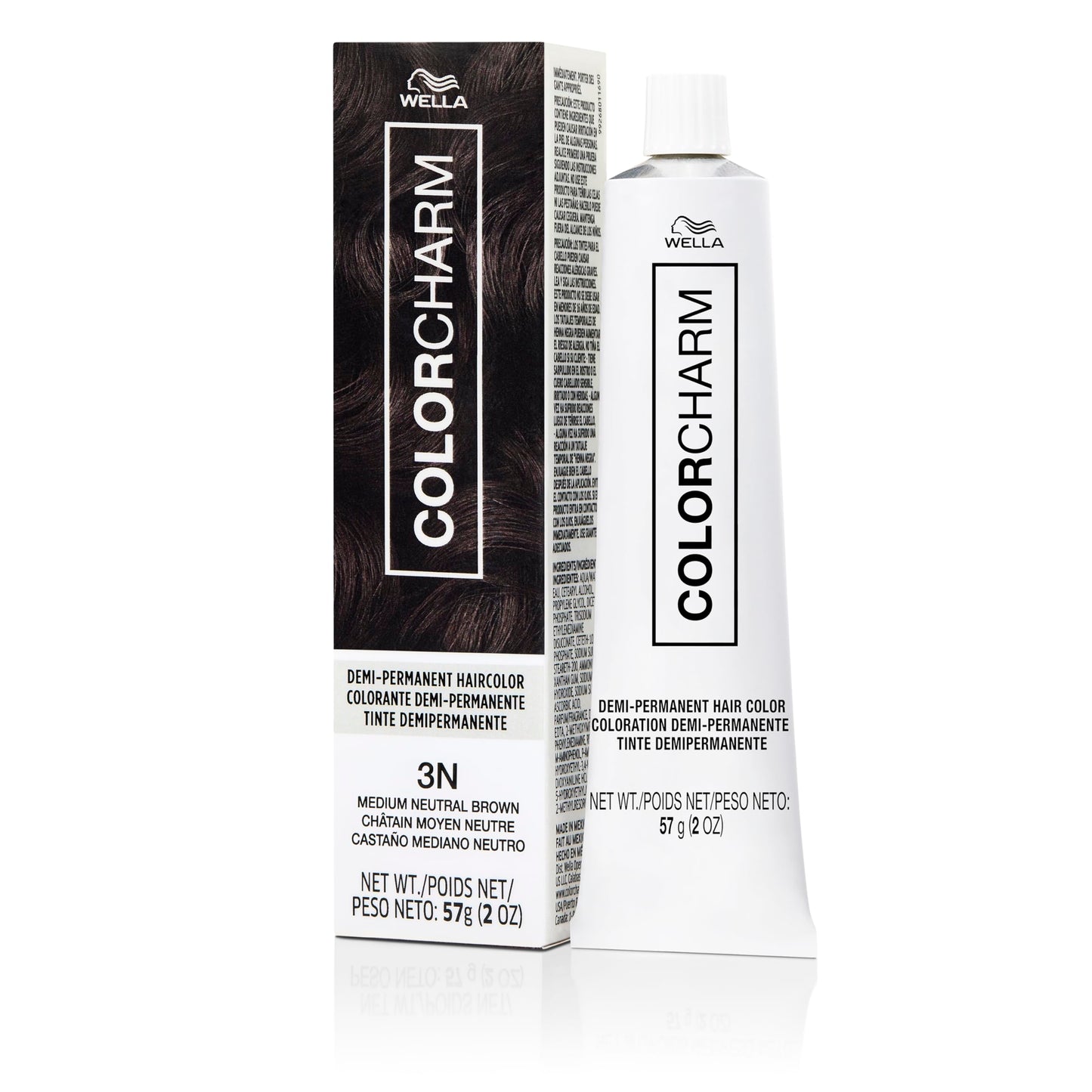 White Smoke COLORCHARM Demi Permanent Hair Color 3N Medium Neutral Brown Gloss, Refresh and Tone 2 Fl Oz