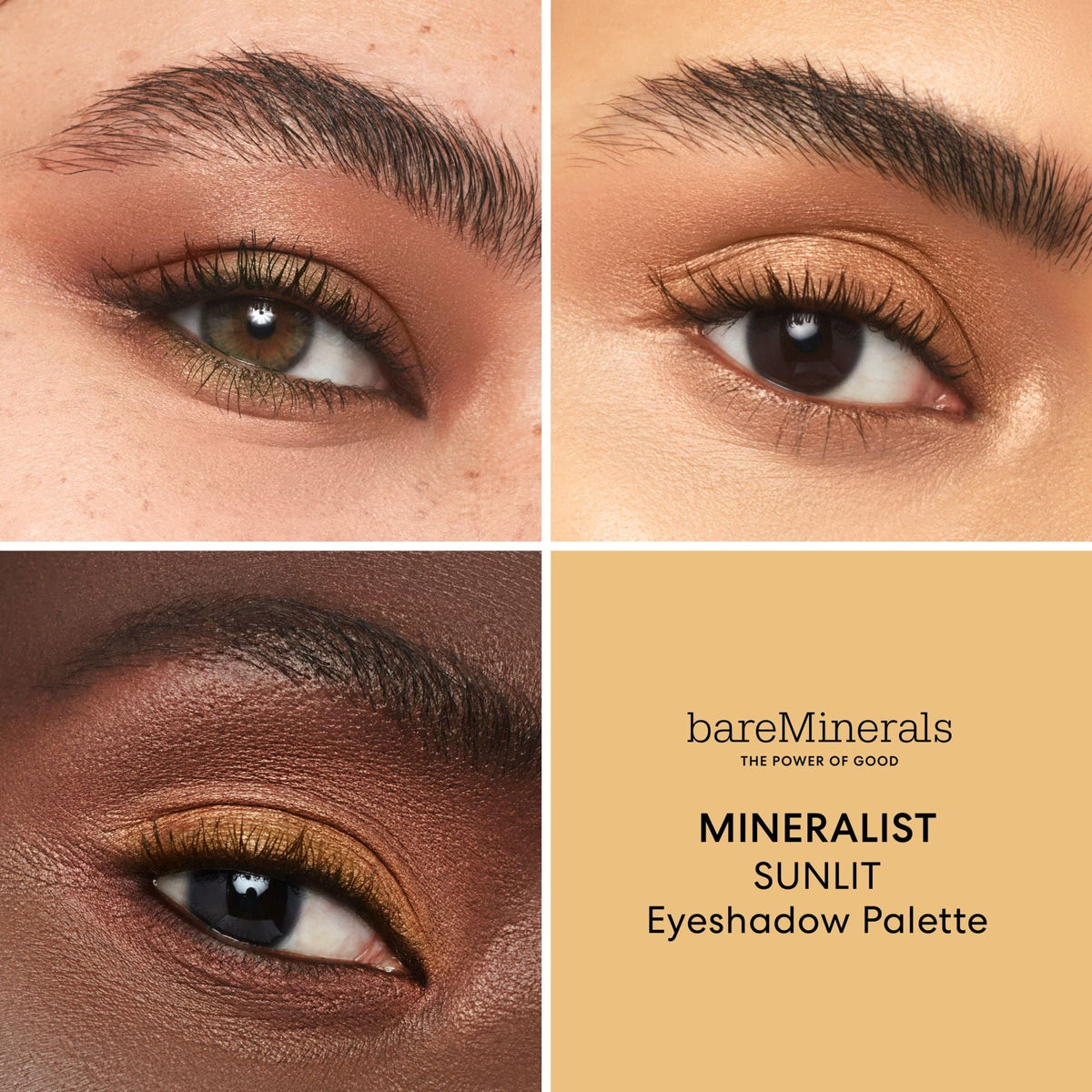 Tan bareMinerals Mineralist Eyeshadow Palette, Sunlit, 0.24 oz