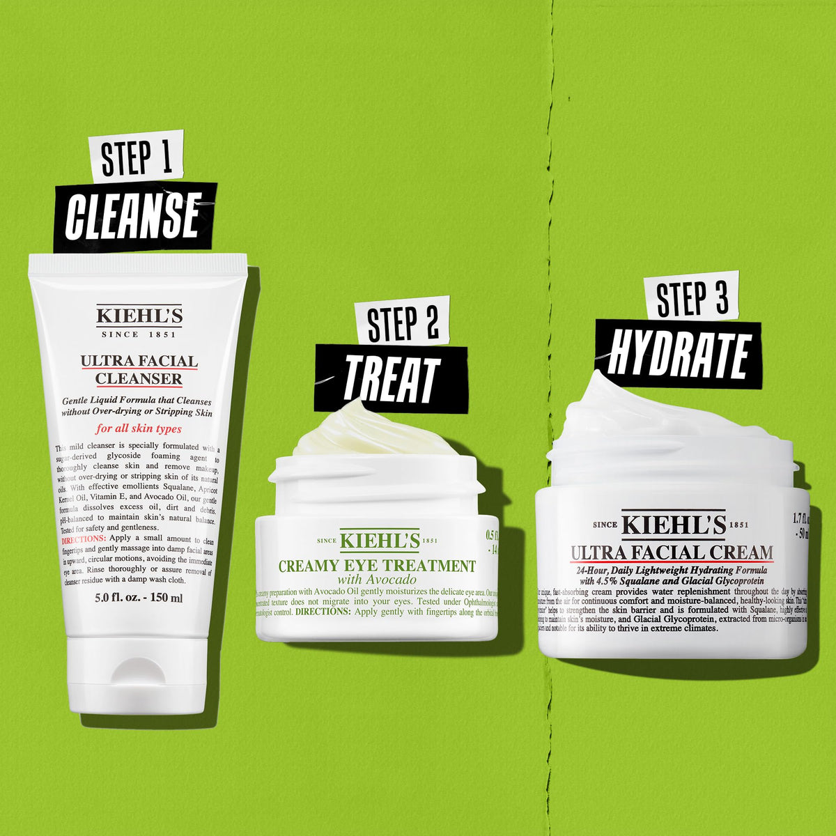 Yellow Green Kiehl's - Avocado Eye Treatment, for Dry Lines & Puffiness - 0.5 fl oz
