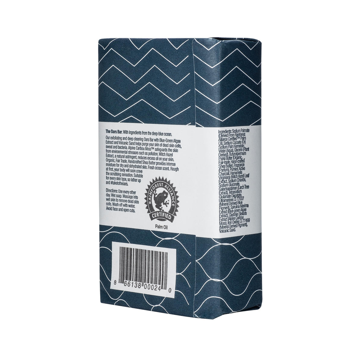 Dark Slate Gray Oars + Alps Exfoliating & Moisturizing Mens Bar Soap, Blue Charcoal, 1pk