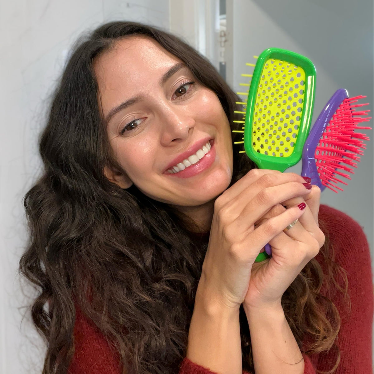 Gray FHI Heat UNbrush Detangling Brush (3-Pack Bundle) — Hair Brush for All Wet/Dry Hair Types — Pain-Free Detangler Brush w/DuoFlex Anti Static Bristles — Lightweight Travel Hair Brush (Neon Collection)