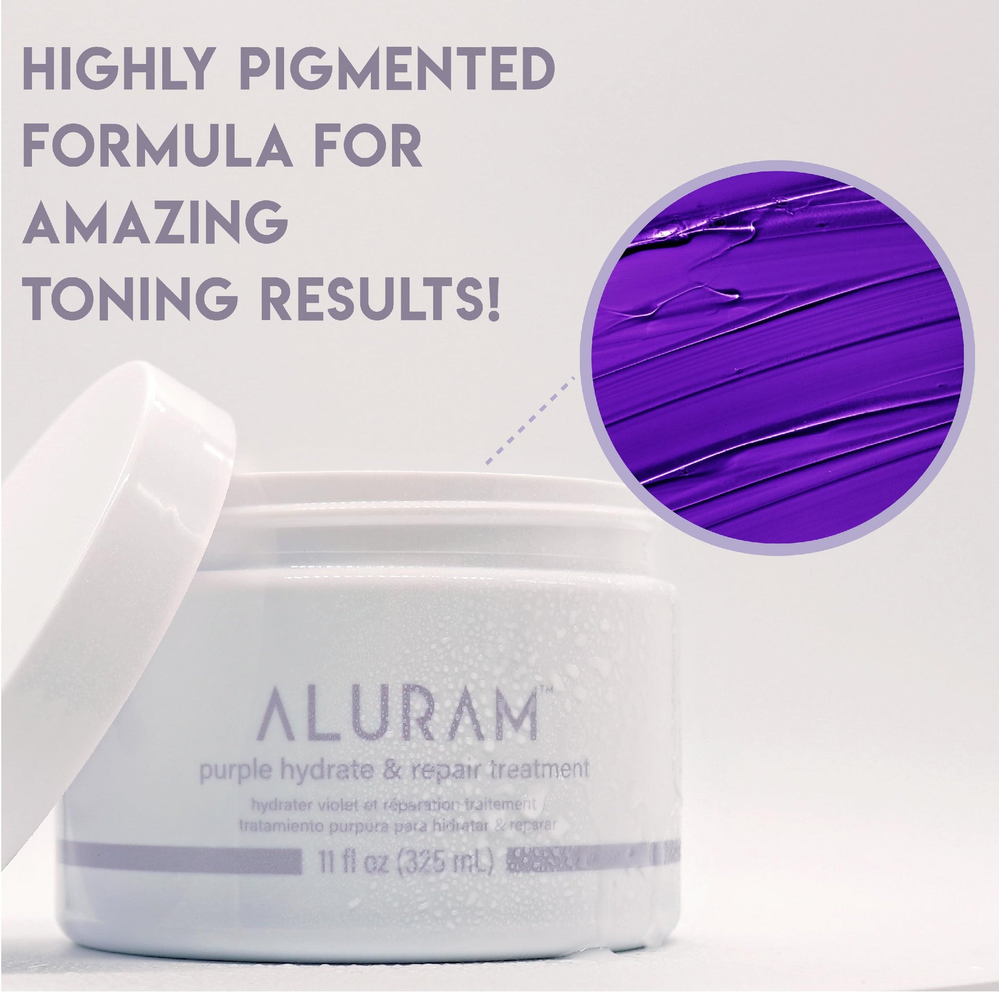 Lavender ALURAM Purple Hydrate & Repair Hair Treatment, Intense Moisture Infusion, Clean Hydration Boost for Silver & Color Treated Hair,11 Fl Oz