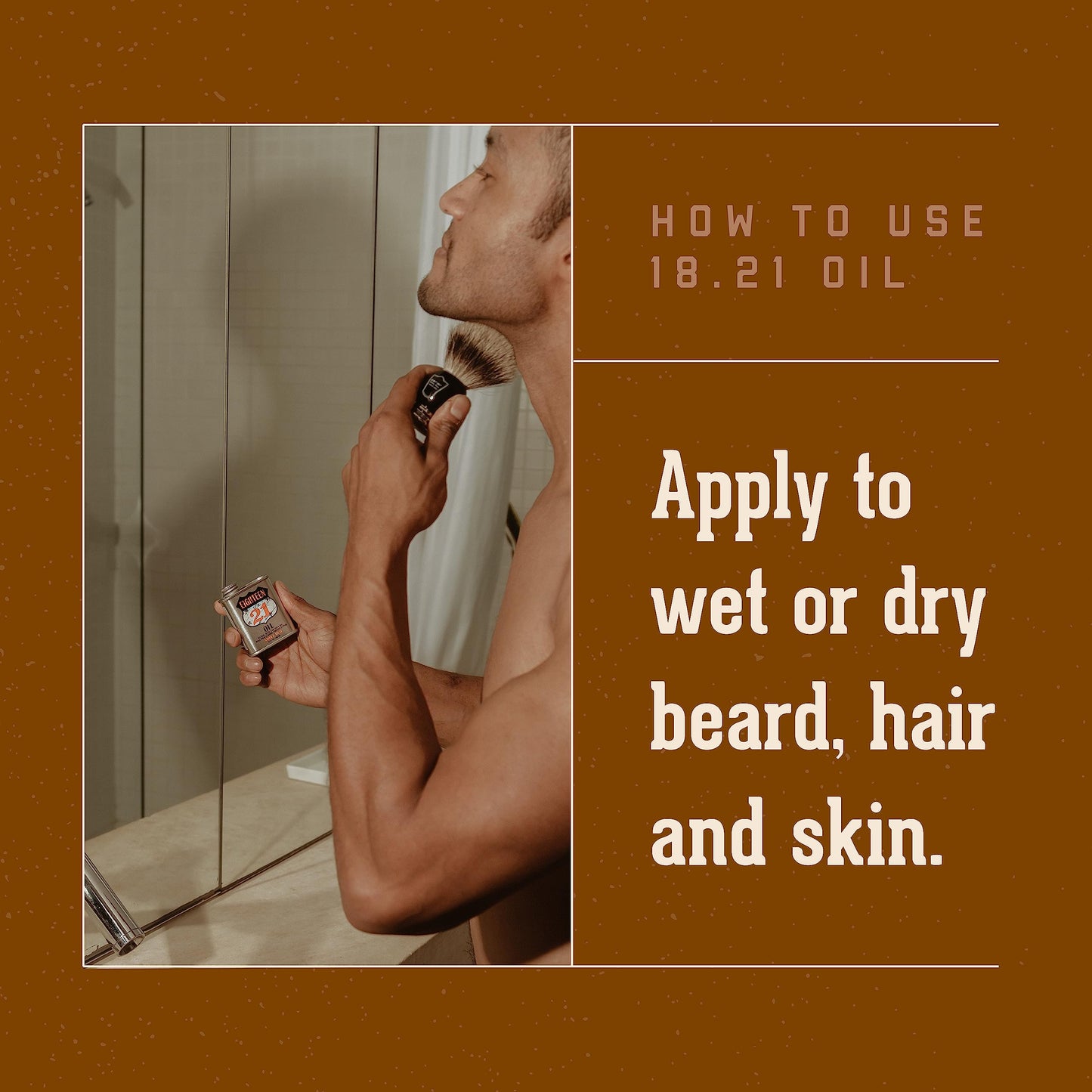 Saddle Brown 18.21 Man Made Man Sweet Tobacco & Spiced Vanilla Beard, Hair & Skin Oil 2-Set Bundle, All Hair & Skin Types for Men, Strengthens and Moisturizes in a Manly Aroma