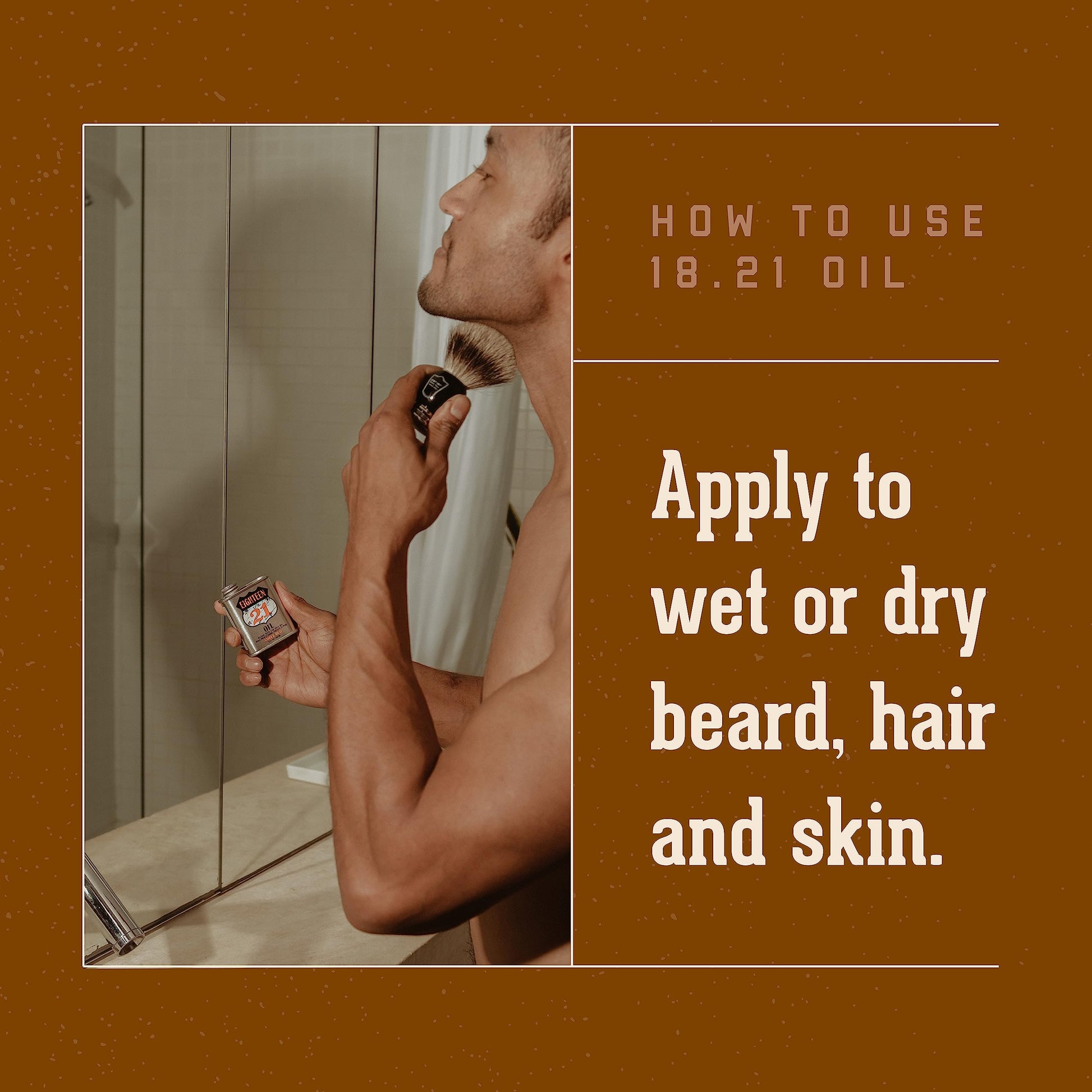 Saddle Brown 18.21 Man Made Man Sweet Tobacco & Spiced Vanilla Beard, Hair & Skin Oil 2-Set Bundle, All Hair & Skin Types for Men, Strengthens and Moisturizes in a Manly Aroma