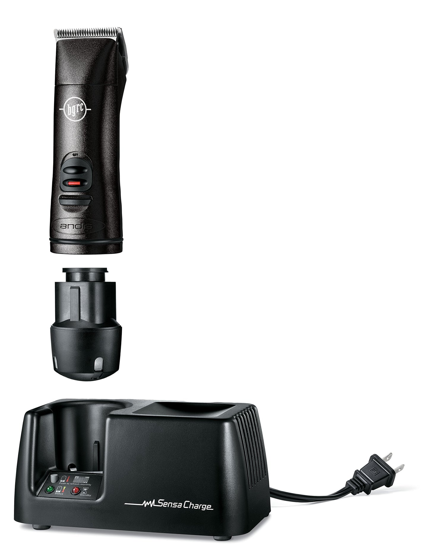 White Smoke Andis 63700 BGRC Hair Clipper with Detachable Blade, Black Matte