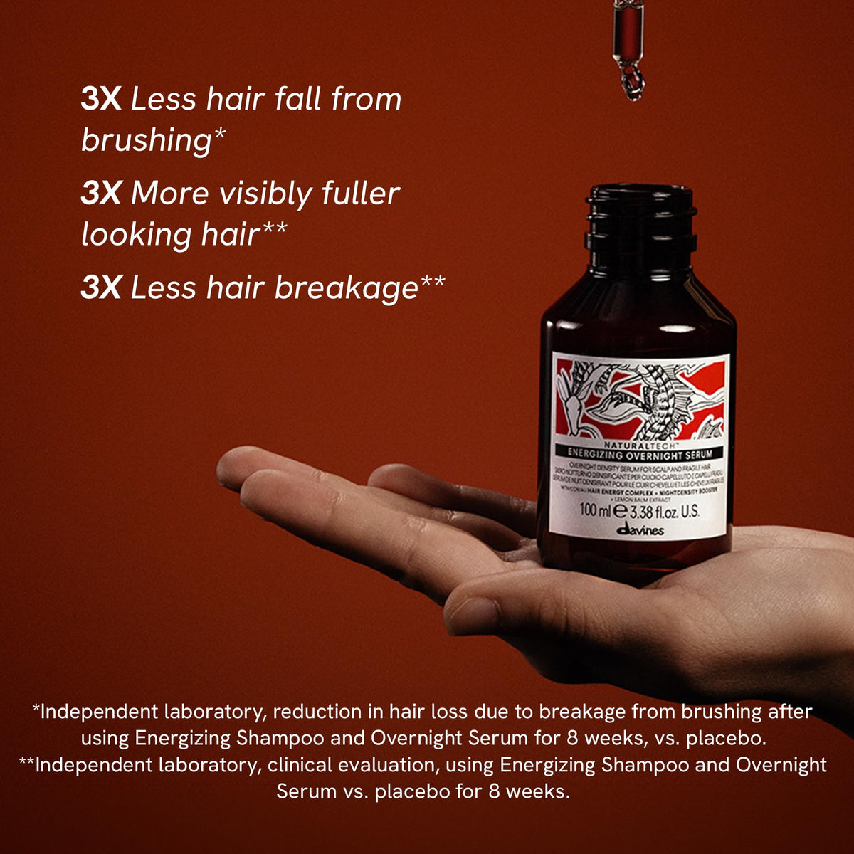 Dark Red Davines Naturaltech Energizing Overnight Serum