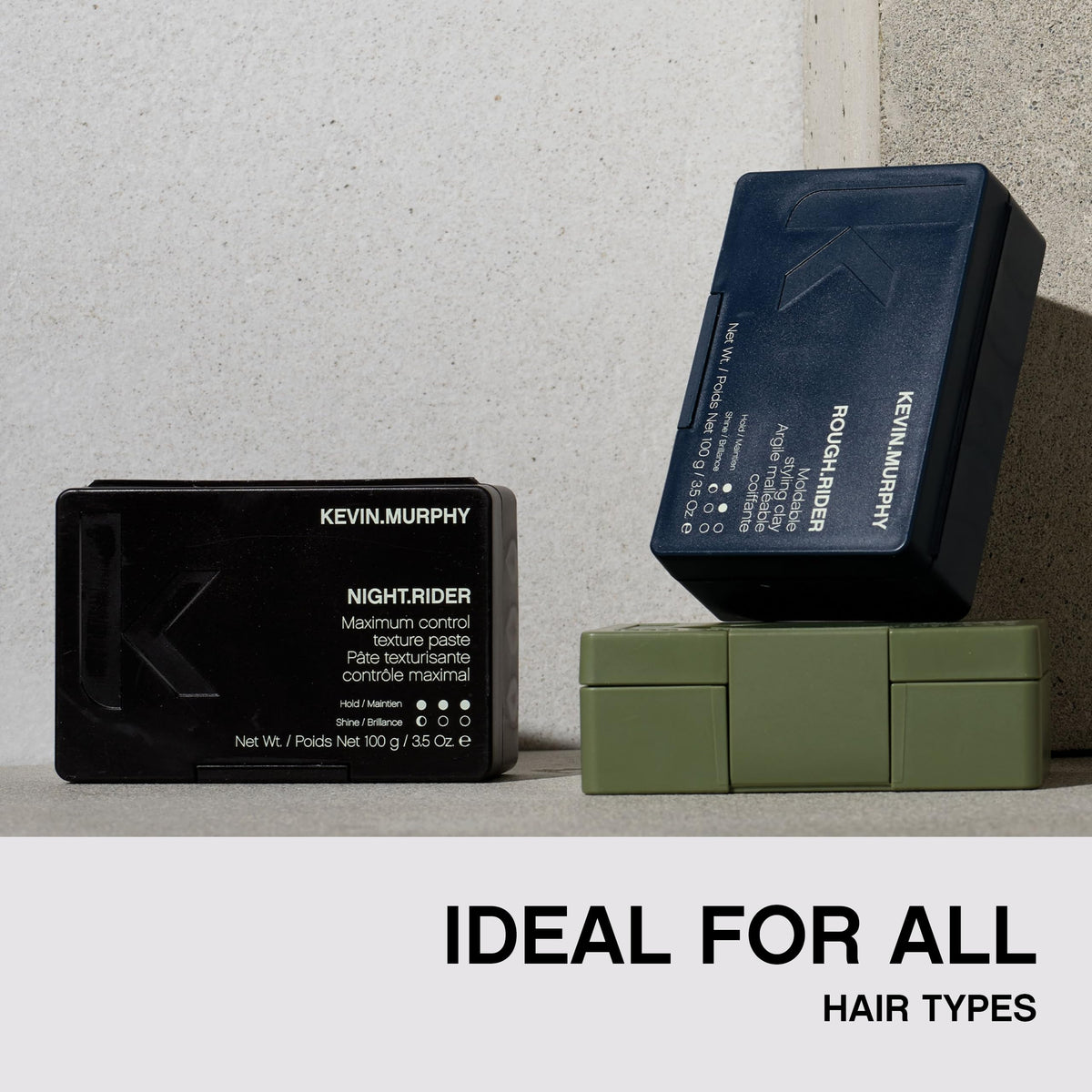 Gray KEVIN.MURPHY NIGHT.RIDER Strong Hold Hair Moulding Paste, 3.5 oz